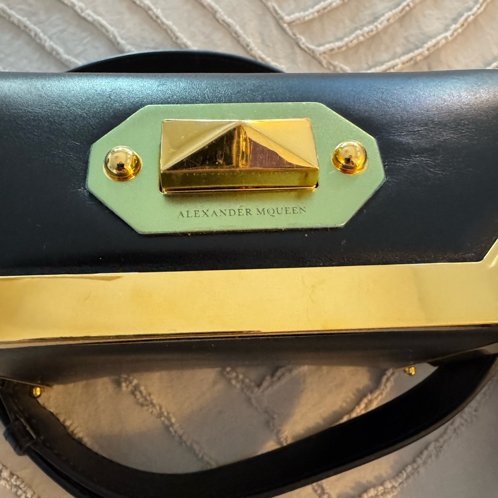 Alexander McQueen Black Crossbody with Gold Details - Picture 4 of 16